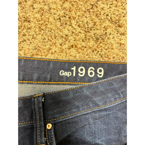 GAP 1969 Woman's Jeans/Pants size 32 XL; Long & Lean Denim Trouser; Dark Wash - Picture 5 of 12